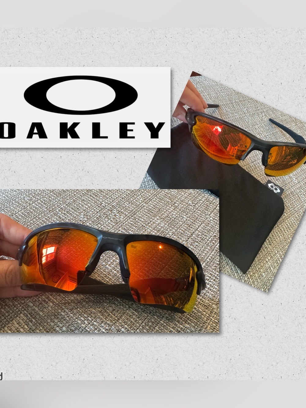 Oakley Men’s Flak 2.0 Black Frame Sunglasses - Red-Orange Mirrored Lenses